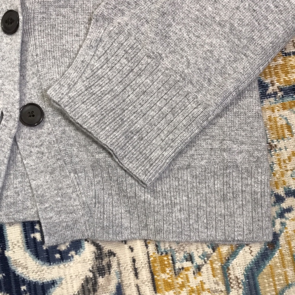 🐲💙  Maeve by Anthropologie Cashmere Collection Essa Grey Button Down Cardigan - Picture 9 of 15